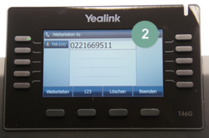 Yealink T46G Anruf weiterleiten Schritt 2