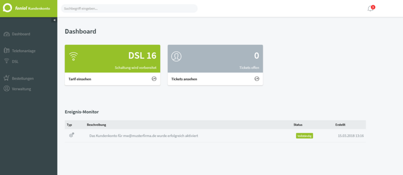 DSL Schaltung wird vorbereitet