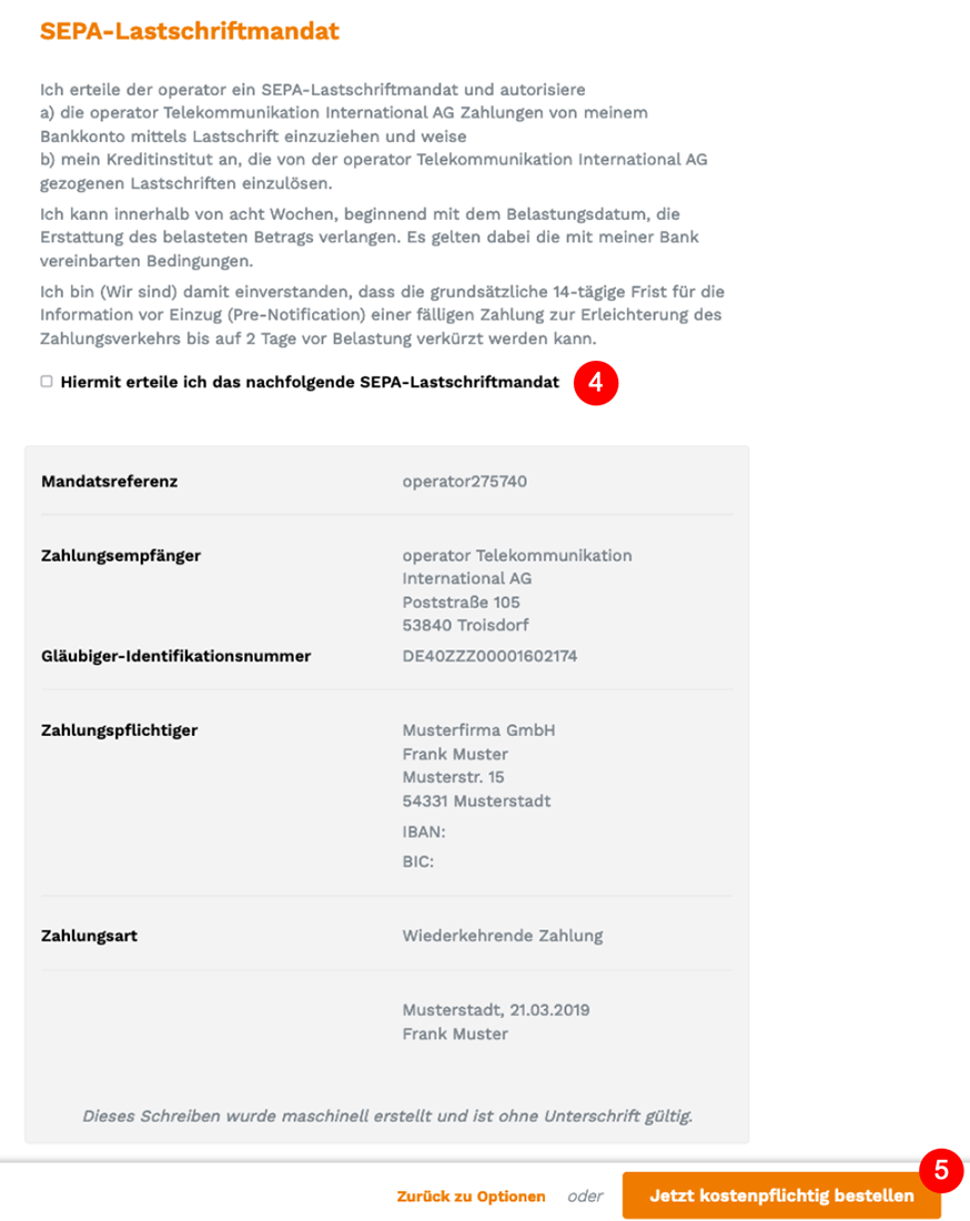 SEPA-Lastschriftmandat