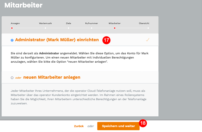 Nutzer einrichten