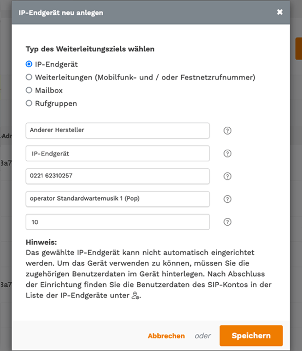 Gigaset DE310 IP PRO: Ziel anlegen