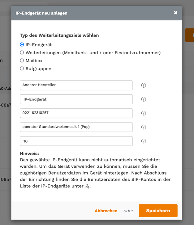 Gigaset DE410 IP PRO: Ziel anlegen