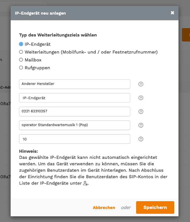 Gigaset DE900 IP PRO: Ziel anlegen