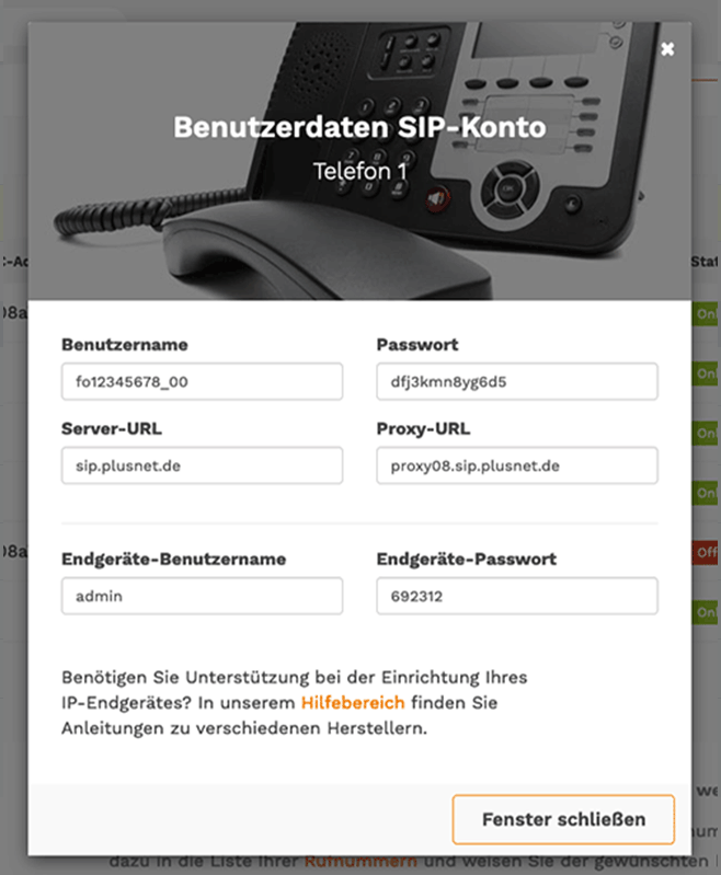 Yealink VP59: Benutzerdaten SIP-Konto