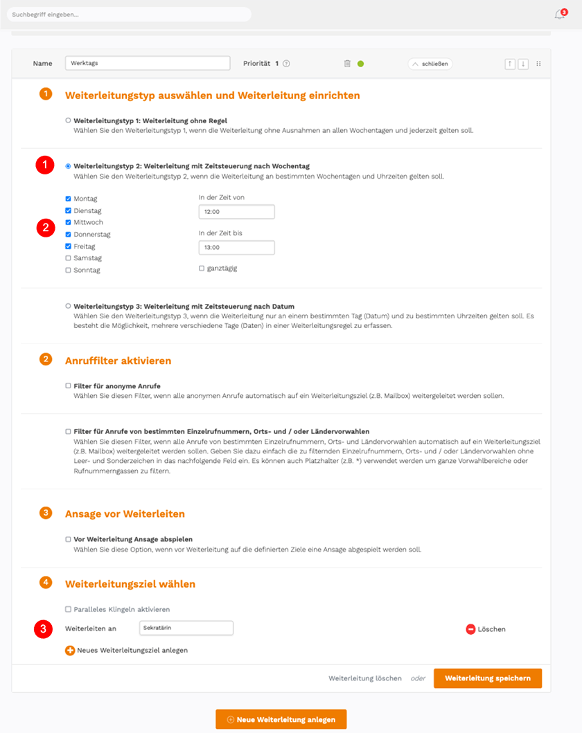 Operator: Fallbeispiel 2 Werktagsregelung Schritt 1